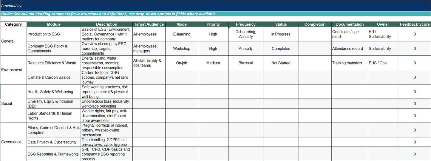 ESG Documentation Toolkit