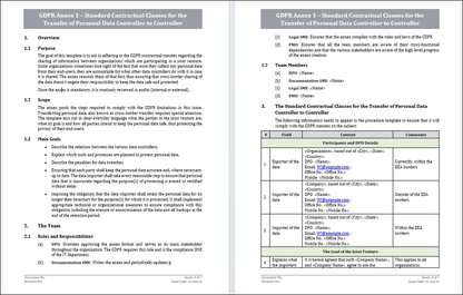 GDPR ANNEX 1- Standard Contractual Clauses for the Transfer of Personal Data Controller to Controller Template