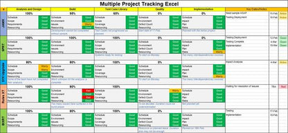 Multiple Project Tracking Excel Template