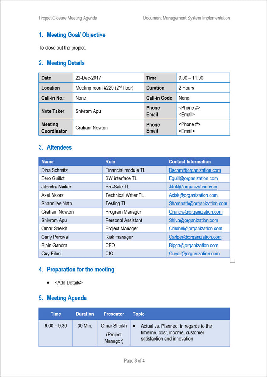 Meetings Management Toolkit
