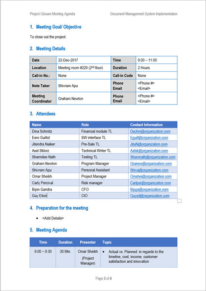 Meetings Management Toolkit