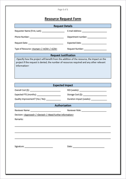 Resource and Capacity Excel Plans Toolkit