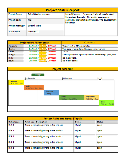 Project Status Report Toolkit